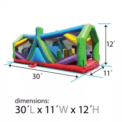 30 foot retro radical run extreme obstacle course unit 5 dimensions 409616242 30' Retro Radical Run Extreme Unit #5