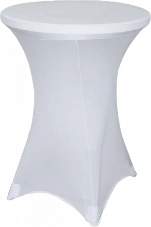 30” Round High Top Spandex Table Linen (White)